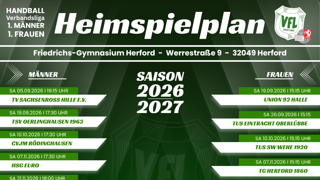 Heimspielplan 1. Frauen & 1. Männer