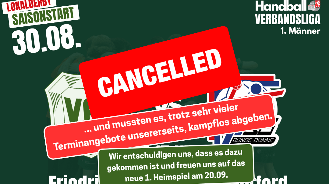 Saisonstart wird verschoben